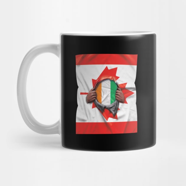 Ivory Coast Flag Canadian Flag Ripped - Gift for Ivorian From Ivory Coast by Country Flags